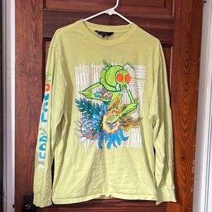 Teddy Fresh x Rick and Morty Alien Bug Long Sleeve Shirt Gromflomite size M